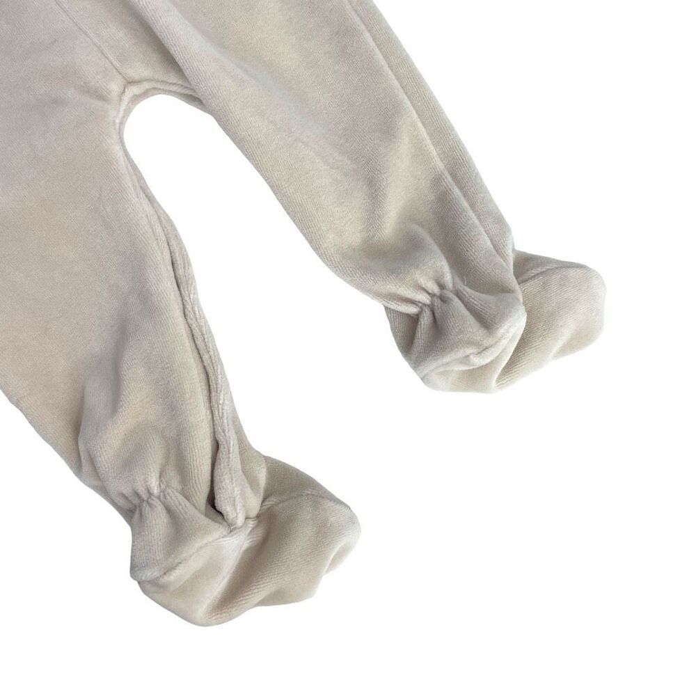 Mayoral velvet‎ footie pajama bodysuit Size 6-9M neutral beige sheep - Picture 5 of 10